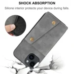 Double Buckle Card Slots PU + TPU Phone Case, For iPhone 15 Pro Max, For iPhone 15 Pro, For iPhone 15 Plus - Image 2