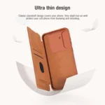NILLKIN QIN Series Pro Sliding Camera Cover Design Leather Phone Case, For Samsung Galaxy A35, For Samsung Galaxy A55, For Samsung Galaxy S23 FE 5G - Image 5