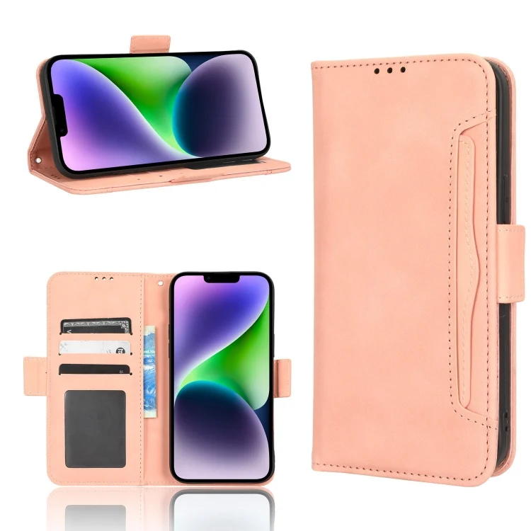 EDA005481804A.webp Skin Feel Calf Texture Card Slots Leather Phone Case, For iPhone 15 - Image 1