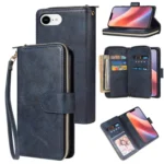 9 Card Slots Zipper Wallet Bag Leather Phone Case, For iPhone 16e, For iPhone 16 Pro Max, For iPhone 16 Pro, For iPhone 16 Plus