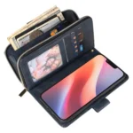 9 Card Slots Zipper Wallet Bag Leather Phone Case, For iPhone 16e, For iPhone 16 Pro Max, For iPhone 16 Pro, For iPhone 16 Plus - Image 6
