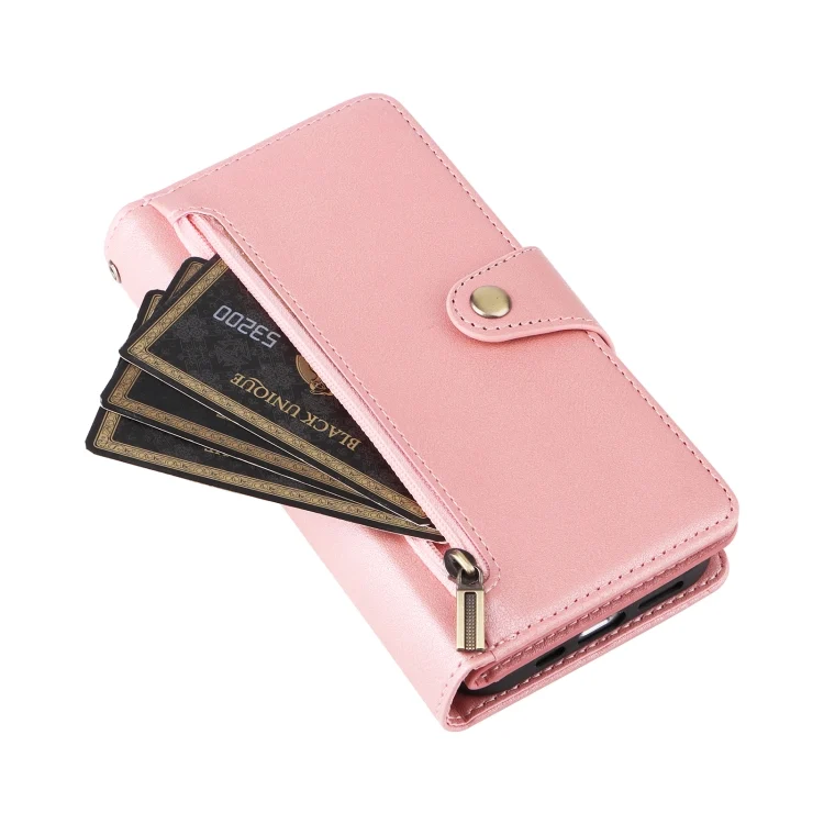 EDA005483305A_5.webp Rivet Buckle 9 Cards Three Fold Leather Phone Case, For iPhone 16, For iPhone 15 Pro Max, For iPhone 15 Pro, For iPhone 15 Plus - Image 6