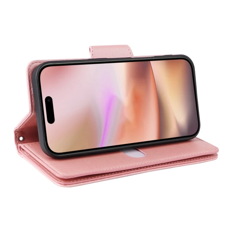 EDA005483305A_6.webp Rivet Buckle 9 Cards Three Fold Leather Phone Case, For iPhone 16, For iPhone 15 Pro Max, For iPhone 15 Pro, For iPhone 15 Plus - Image 7