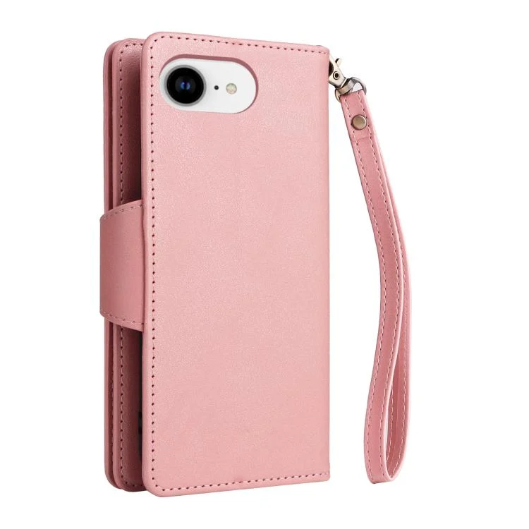 EDA005483309A_2.webp Rivet Buckle 9 Cards Three Fold Leather Phone Case, For iPhone 16e, For iPhone 16 Pro Max, For iPhone 16 Pro, For iPhone 16 Plus - Image 3