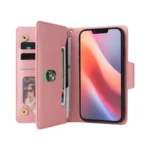 Rivet Buckle 9 Cards Three Fold Leather Phone Case, For iPhone 16e, For iPhone 16 Pro Max, For iPhone 16 Pro, For iPhone 16 Plus - Image 5