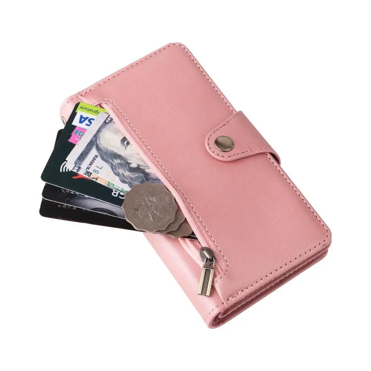 EDA005483309A_6.webp Rivet Buckle 9 Cards Three Fold Leather Phone Case, For iPhone 16e, For iPhone 16 Pro Max, For iPhone 16 Pro, For iPhone 16 Plus - Image 7