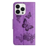Butterfly Embossed Flip Leather Phone Case, For iPhone 16 Pro, For iPhone 16 Plus - Image 3