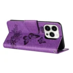 Butterfly Embossed Flip Leather Phone Case, For iPhone 16 Pro, For iPhone 16 Plus - Image 4