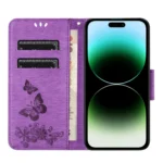 Butterfly Embossed Flip Leather Phone Case, For iPhone 16 Pro, For iPhone 16 Plus - Image 5