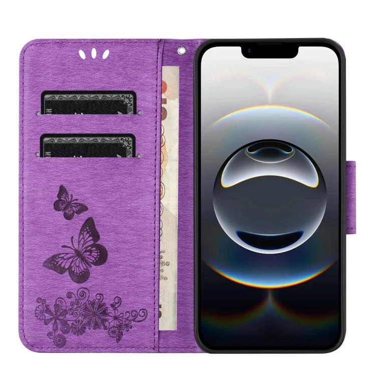 EDA005489809A_3.webp Butterfly Embossed Flip Leather Phone Case, For iPhone 16e, For iPhone 16 Pro Max - Image 4