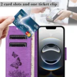 Butterfly Embossed Flip Leather Phone Case, For iPhone 16e, For iPhone 16 Pro Max - Image 7