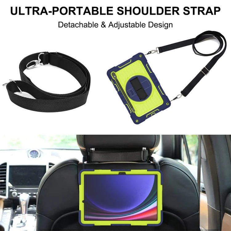 EDA005528401A_6.webp 360 Degree Rotation PC Contrast Silicone Tablet Case, For Samsung Galaxy Tab S9 - Image 7