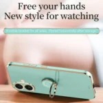 XINLI Straight Edge 6D Electroplate TPU Phone Case with Ring Holder, For iPhone 16, For iPhone 15 Pro Max - Image 4