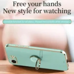 XINLI Straight Edge 6D Electroplate TPU Phone Case with Ring Holder, For iPhone 16e, For iPhone 16 Pro Max - Image 4