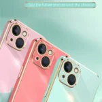 XINLI Straight Edge 6D Electroplate TPU Phone Case, For iPhone 15 - Image 4