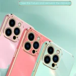 XINLI Straight Edge 6D Electroplate TPU Phone Case, For iPhone 16 Pro, For iPhone 16 Plus - Image 4