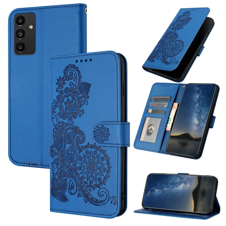 Datura Flower Embossed Flip Leather Phone Case, For Samsung Galaxy A13 5G, For Samsung Galaxy Xcover 5