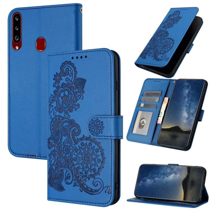 Datura Flower Embossed Flip Leather Phone Case, For Samsung Galaxy A20S, For Samsung Galaxy Note10