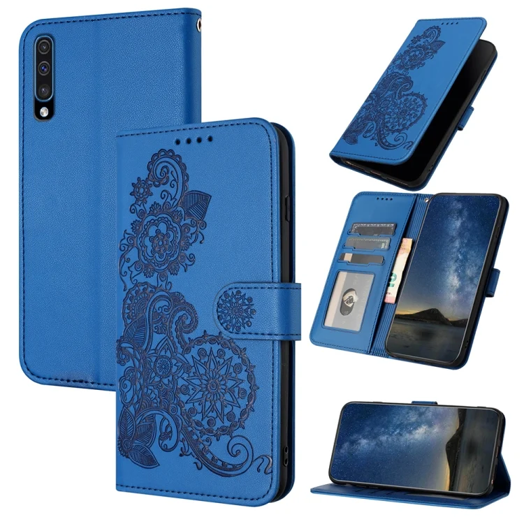 Datura Flower Embossed Flip Leather Phone Case, For Samsung Galaxy A70, For Samsung Galaxy A40