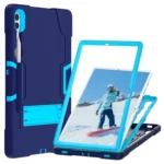 Contrast Color Silicone PC Tablet Case with Holder, For Samsung Galaxy Tab S9+ - Image 2