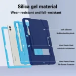 Contrast Color Silicone PC Tablet Case with Holder, For Samsung Galaxy Tab S9+ - Image 3