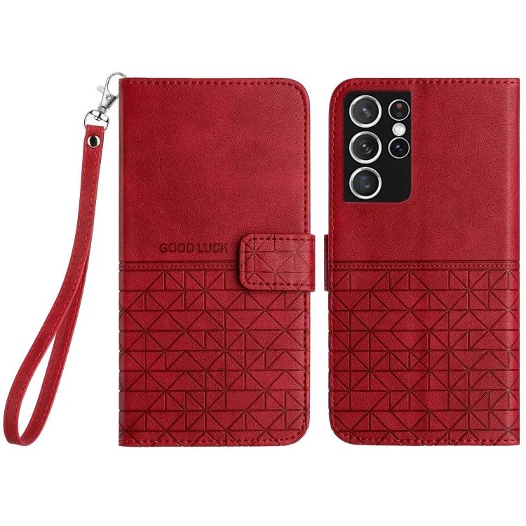 Rhombic Texture Leather Phone Case with Lanyard, For Samsung Galaxy S21 Ultra 5G, For Samsung Galaxy A42 5G, For Samsung Galaxy A71 4G, For Samsung Galaxy A51 4G