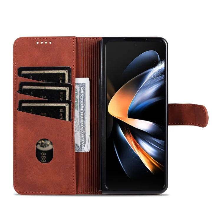 EDA005681505A_3.webp AZNS Skin Feel Calf Texture Flip Leather Phone Case, For Samsung Galaxy Z Fold3 5G - Image 4
