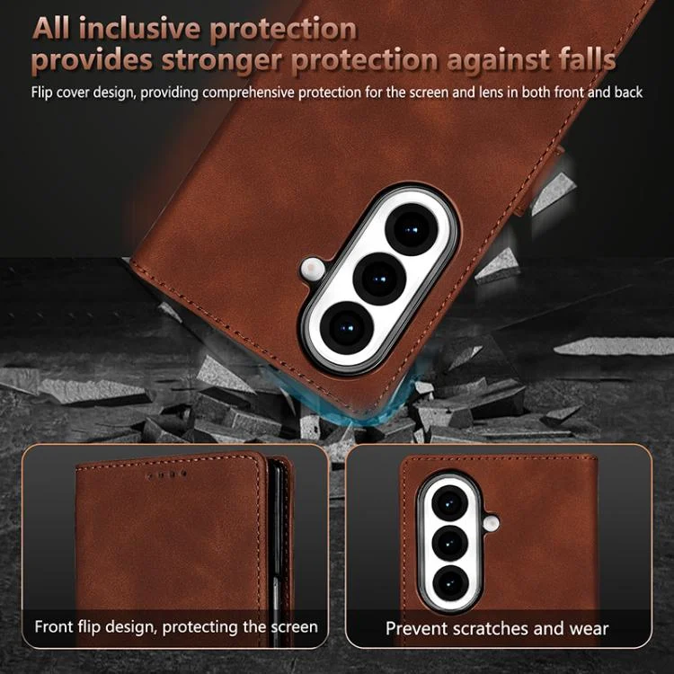 EDA005681509A_5.webp AZNS Skin Feel Calf Texture Flip Leather Phone Case, For Samsung Galaxy Z Fold7 5G, For Samsung Galaxy Z Flip6 5G, For Samsung Galaxy Z Fold6 5G, For Samsung Galaxy Z Fold5 - Image 6