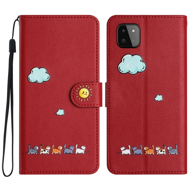 Cartoon Cats Leather Phone Case, For Samsung Galaxy A22 5G, For Samsung Galaxy S21 FE 5G, For Samsung Galaxy A52 5G / 4G, For Samsung Galaxy A53