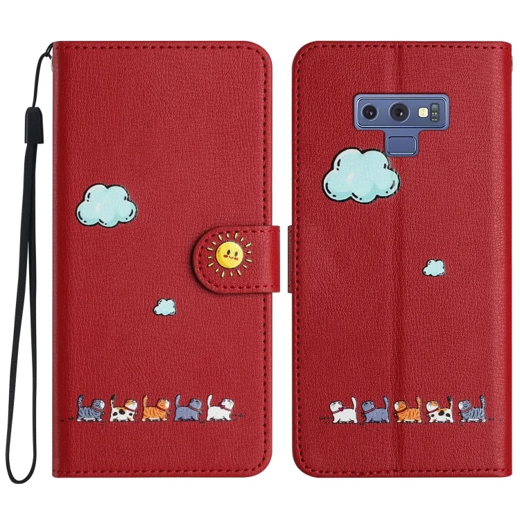 Cartoon Cats Leather Phone Case, For Samsung Galaxy Note9