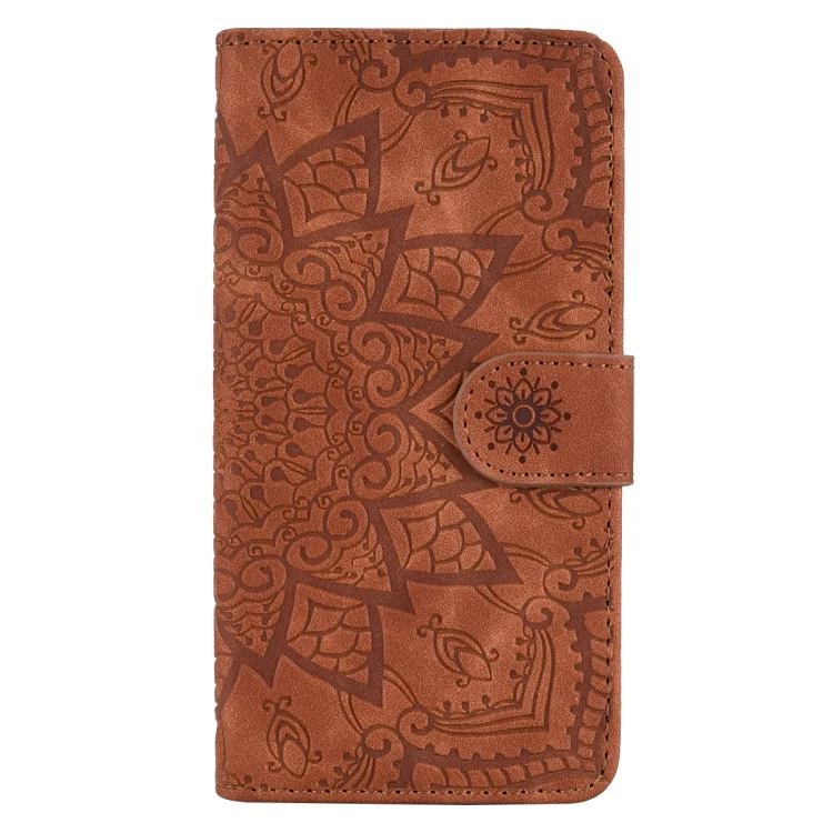 EDA005750508A_1.webp Mandala Embossed Dual-Fold Calf Leather Phone Case, For iPhone 16, For iPhone 15 Pro Max, For iPhone 15 Pro, For iPhone 15 Plus - Image 2