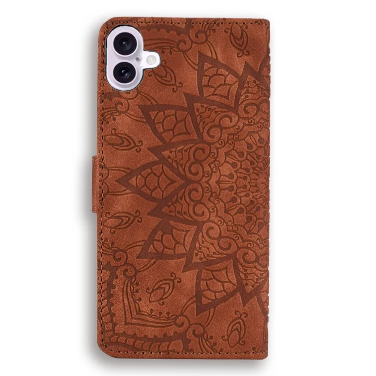 EDA005750508A_2.webp Mandala Embossed Dual-Fold Calf Leather Phone Case, For iPhone 16, For iPhone 15 Pro Max, For iPhone 15 Pro, For iPhone 15 Plus - Image 3