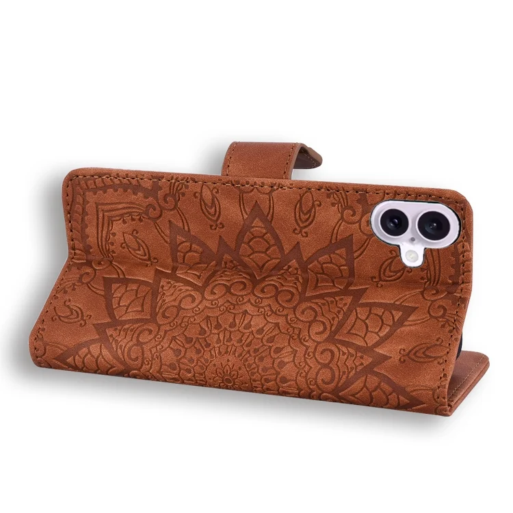 EDA005750508A_4.webp Mandala Embossed Dual-Fold Calf Leather Phone Case, For iPhone 16, For iPhone 15 Pro Max, For iPhone 15 Pro, For iPhone 15 Plus - Image 5