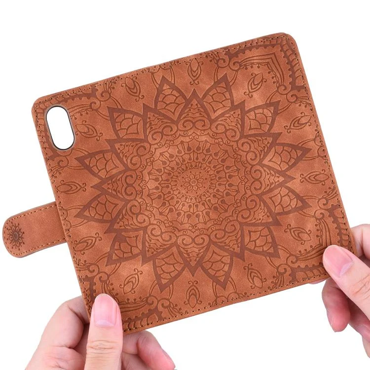 EDA005750509A_5.webp Mandala Embossed Dual-Fold Calf Leather Phone Case, For iPhone 16e, For iPhone 16 Pro, For iPhone 16 Pro Max, For iPhone 16 Plus - Image 6