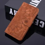Mandala Embossed Dual-Fold Calf Leather Phone Case, For iPhone 16e, For iPhone 16 Pro, For iPhone 16 Pro Max, For iPhone 16 Plus - Image 7