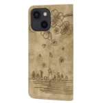 Cartoon Sakura Cat Embossed Leather Phone Case, For iPhone 15, For iPhone 14 Plus, For iPhone 14, For iPhone 14 Pro - Image 3