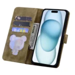 Cartoon Sakura Cat Embossed Leather Phone Case, For iPhone 15, For iPhone 14 Plus, For iPhone 14, For iPhone 14 Pro - Image 4