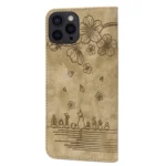 Cartoon Sakura Cat Embossed Leather Phone Case, For iPhone 14 Pro Max - Image 3