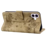 Cartoon Sakura Cat Embossed Leather Phone Case, For iPhone 16, For iPhone 15 Pro Max, For iPhone 15 Pro, For iPhone 15 Plus - Image 4