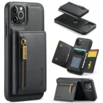 DG.MING M5 Series Zip RFID Multi Card Detachable Leather Phone Case, For iPhone 11 Pro Max