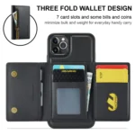 DG.MING M5 Series Zip RFID Multi Card Detachable Leather Phone Case, For iPhone 11 Pro Max - Image 4