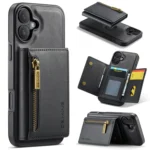 DG.MING M5 Series Zip RFID Multi Card Detachable Leather Phone Case, For iPhone 16, For iPhone 14 Pro Max, For iPhone 15 Pro Max, For iPhone 15 Pro