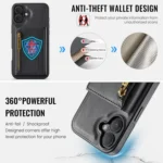 DG.MING M5 Series Zip RFID Multi Card Detachable Leather Phone Case, For iPhone 16, For iPhone 14 Pro Max, For iPhone 15 Pro Max, For iPhone 15 Pro - Image 5