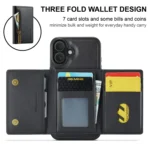 DG.MING M5 Series Zip RFID Multi Card Detachable Leather Phone Case, For iPhone 16, For iPhone 14 Pro Max, For iPhone 15 Pro Max, For iPhone 15 Pro - Image 6