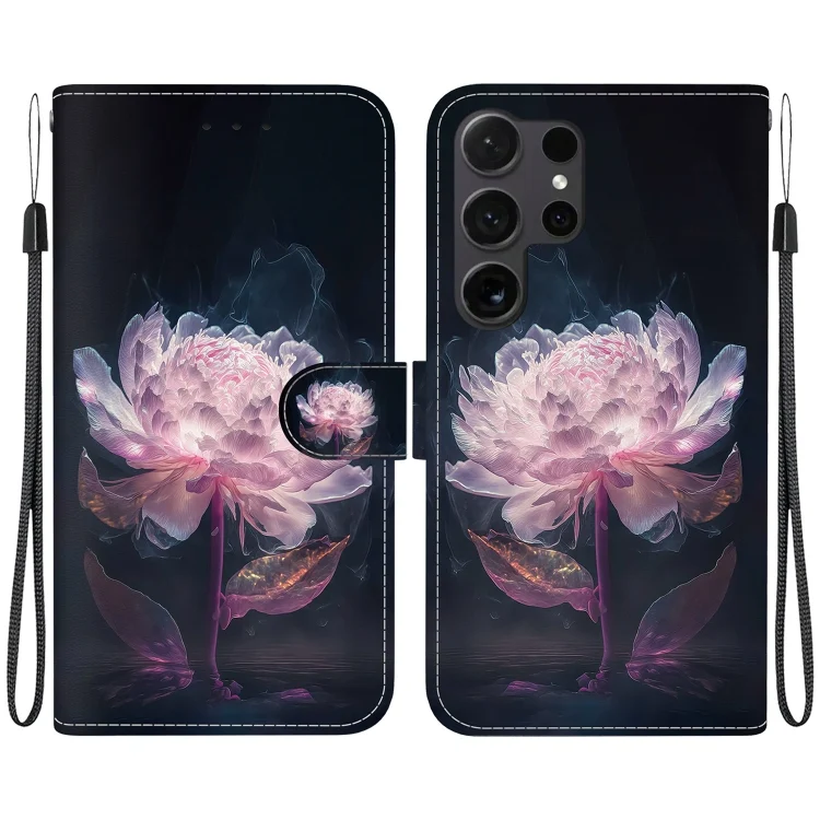 Crystal Texture Colored Drawing Leather Phone Case, For Samsung Galaxy S24 Ultra 5G
