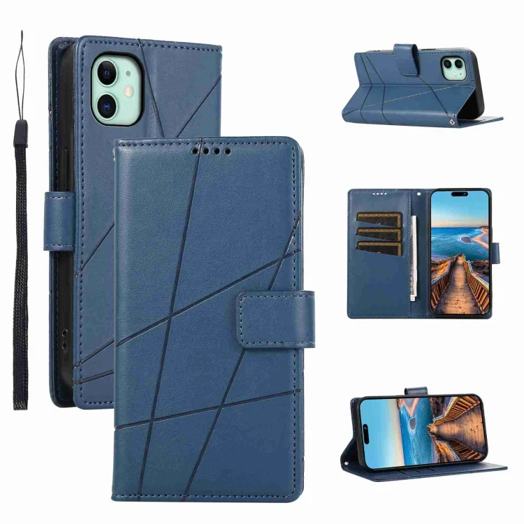 PU Genuine Leather Texture Embossed Line Phone Case, For iPhone 11, For iPhone 11 Pro, For iPhone XS / X