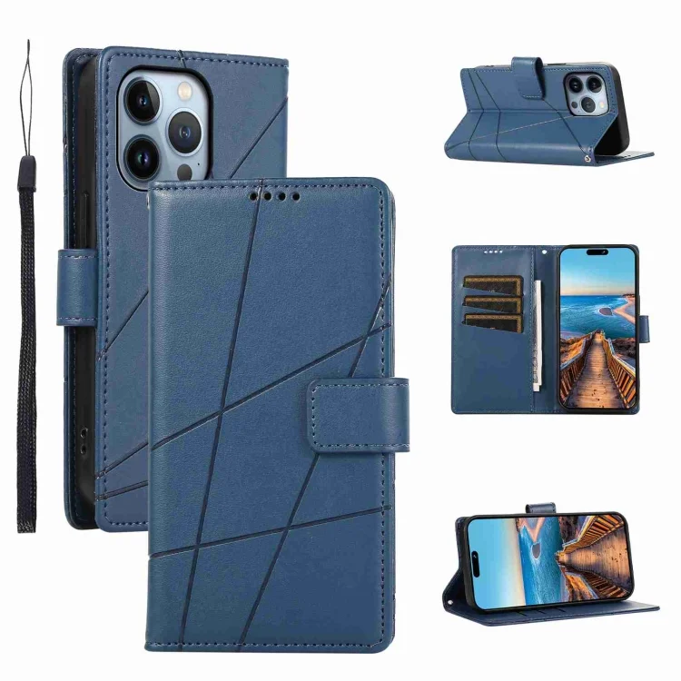 PU Genuine Leather Texture Embossed Line Phone Case, For iPhone 13 Pro Max, For iPhone 13 Pro, For iPhone 13