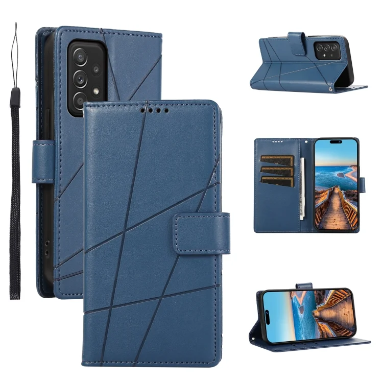 PU Genuine Leather Texture Embossed Line Phone Case, For Samsung Galaxy A52 5G, For Samsung Galaxy A32 5G, For Samsung Galaxy S21 5G