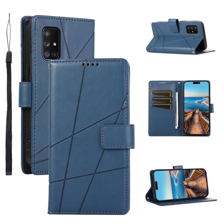 PU Genuine Leather Texture Embossed Line Phone Case, For Samsung Galaxy A71 4G, For Samsung Galaxy A51 4G, For Samsung Galaxy S10 5G