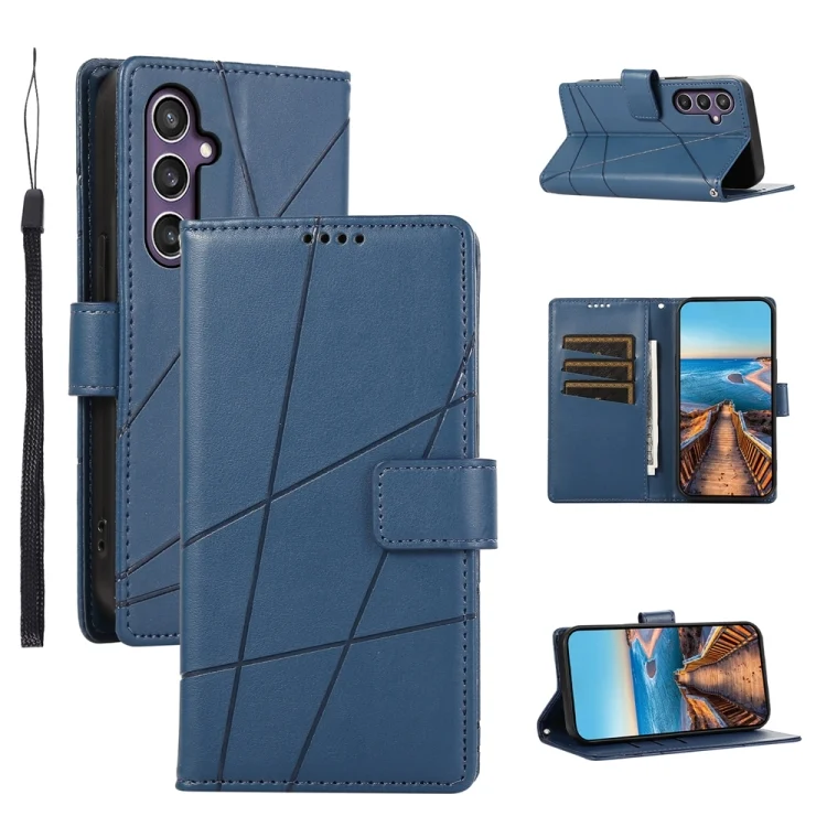 PU Genuine Leather Texture Embossed Line Phone Case, For Samsung Galaxy S24+ 5G, For Samsung Galaxy S24 5G, For Samsung Galaxy A15
